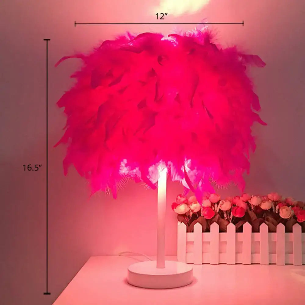Pink Feather Table Lamp