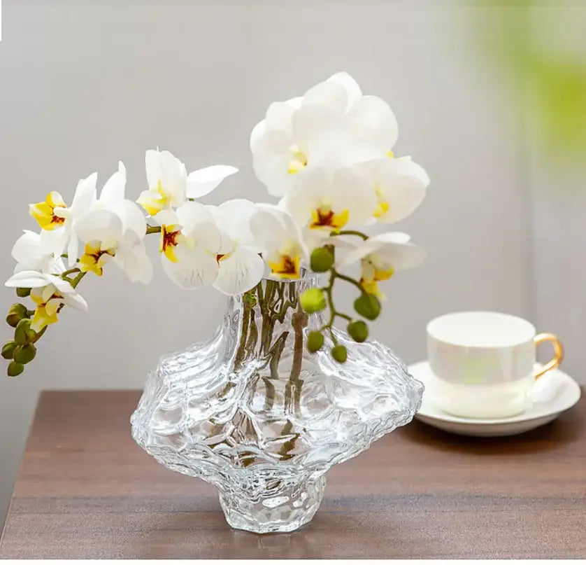 Gray Frosted Glass Vase