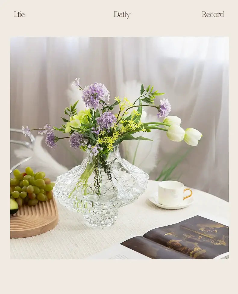 Gray Frosted Glass Vase