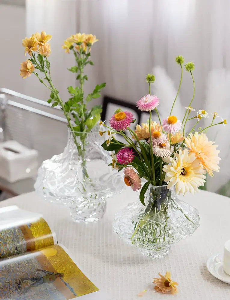 Gray Frosted Glass Vase