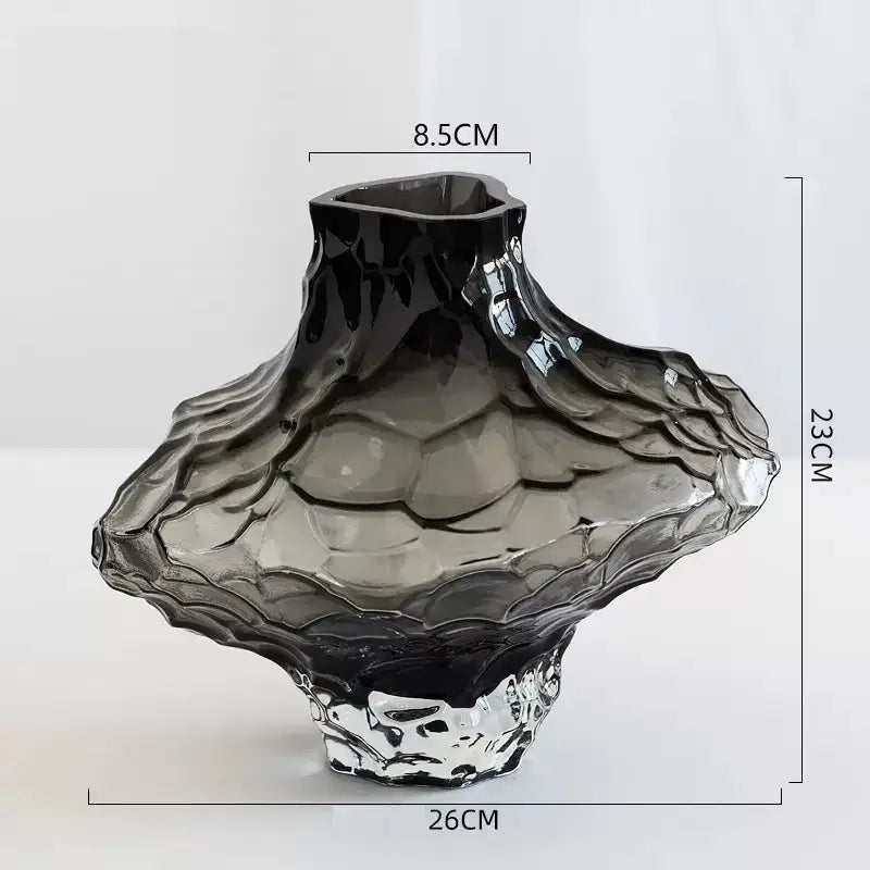Gray Frosted Glass Vase