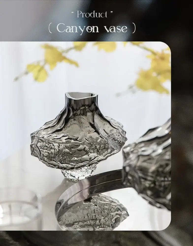 Gray Frosted Glass Vase
