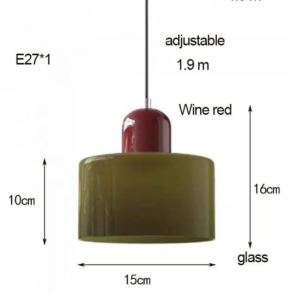 Olive Glass Pendant Chandelier