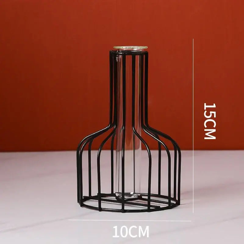 Gold Iron Glass Vase Set