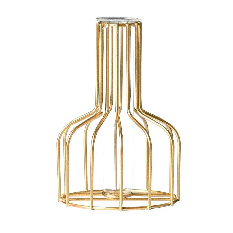 Gold Iron Glass Vase Set