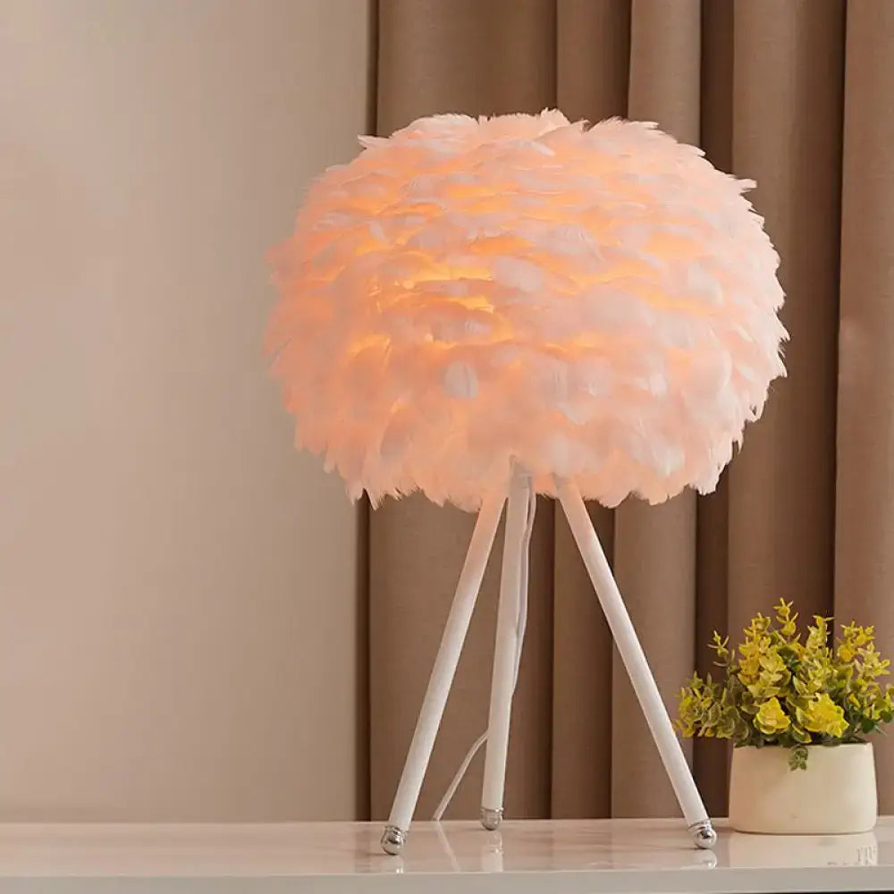Feather Tripod Table Lamp