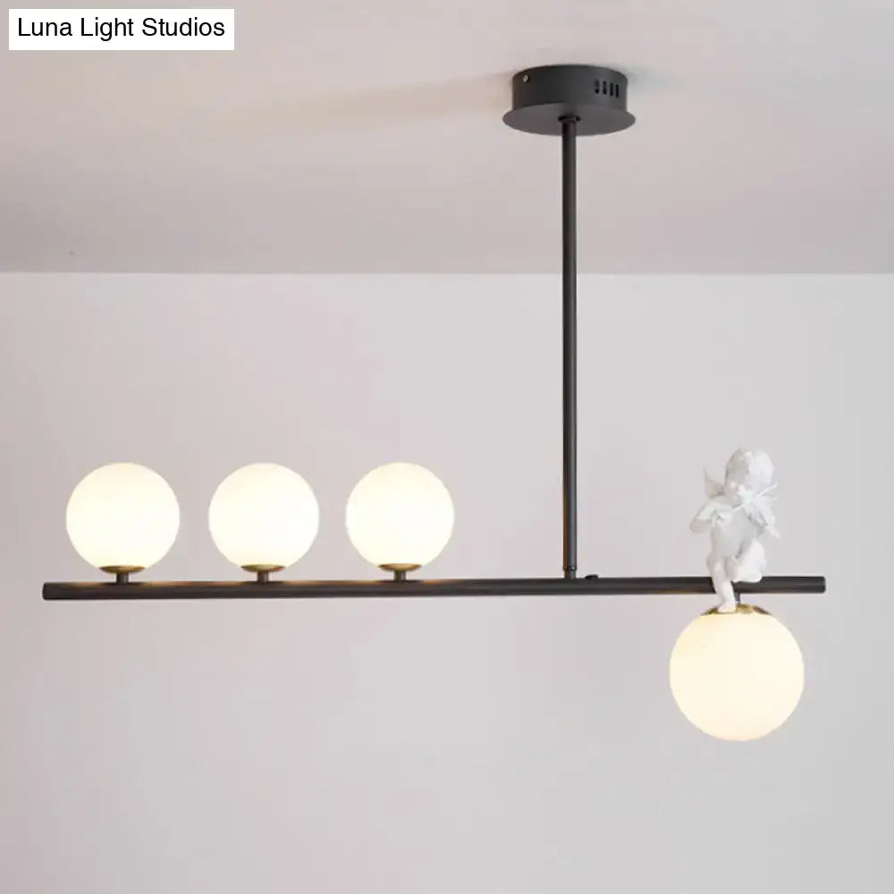 Black Opaline Glass Pendant Light 3 or 4 Lights