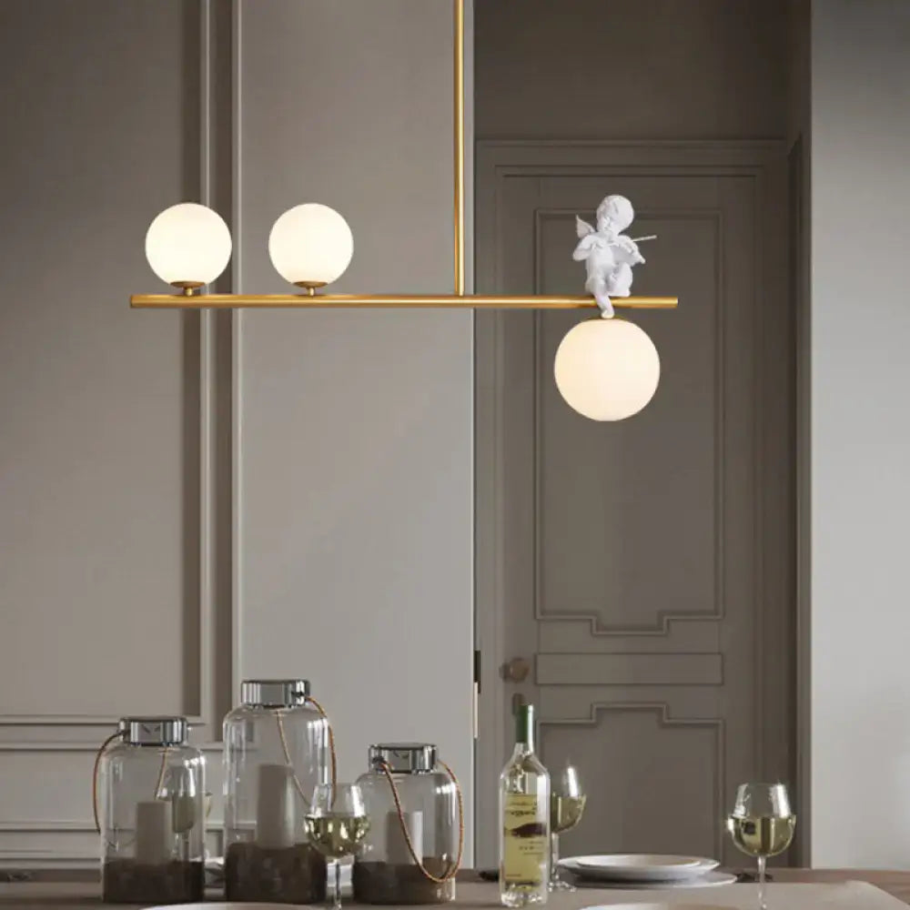 Black Opaline Glass Pendant Light 3 or 4 Lights