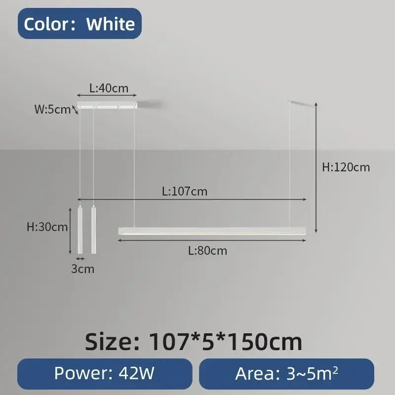 Black Nordic LED Chandelier 107-177cm