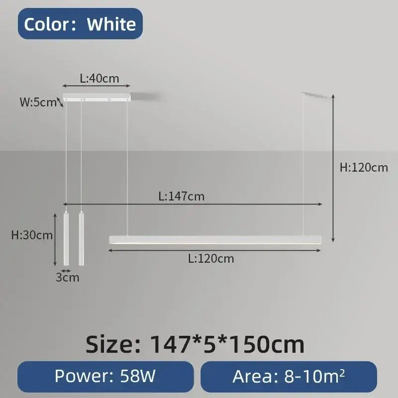 Black Nordic LED Chandelier 107-177cm