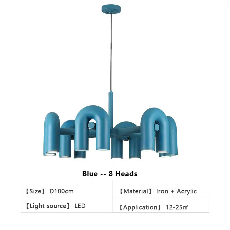 Red Nordic U Chandelier