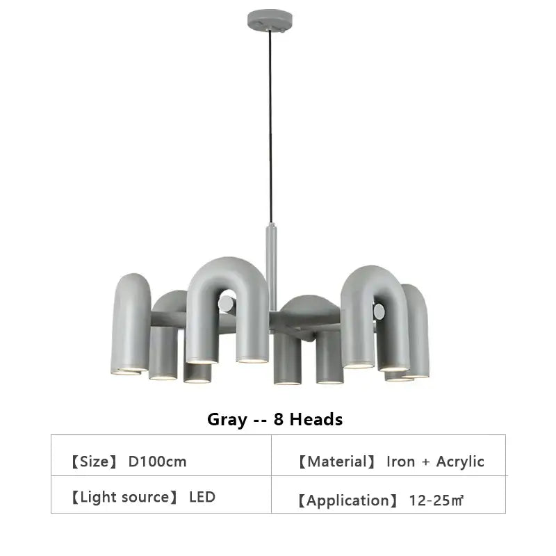 Red Nordic U Chandelier