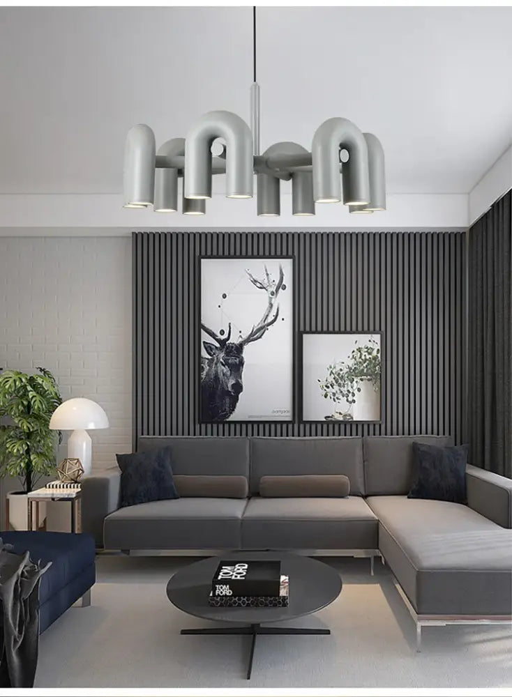 Red Nordic U Chandelier
