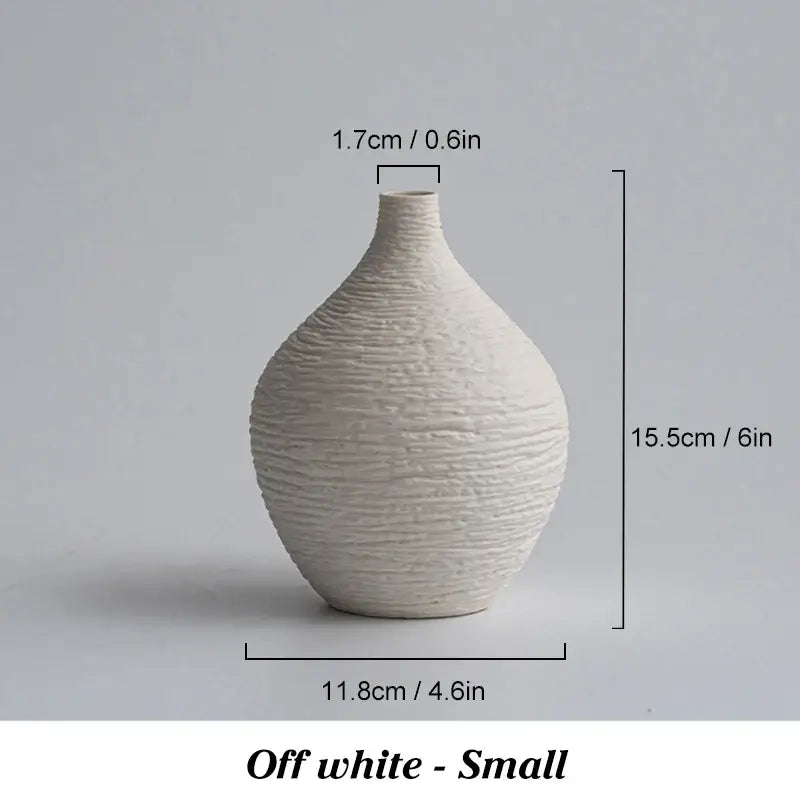 Sleek White Ceramic Vase Large or Small