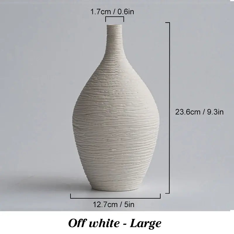Sleek White Ceramic Vase Large or Small