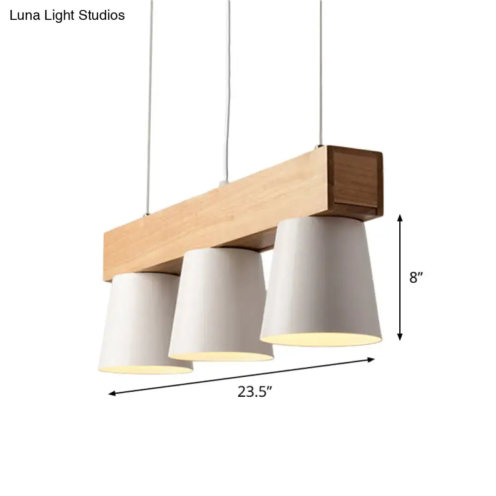 White Wood Beam Pendant