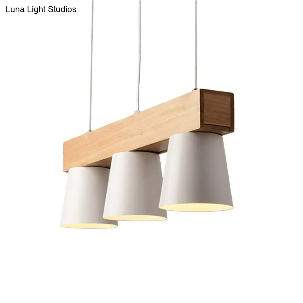White Wood Beam Pendant