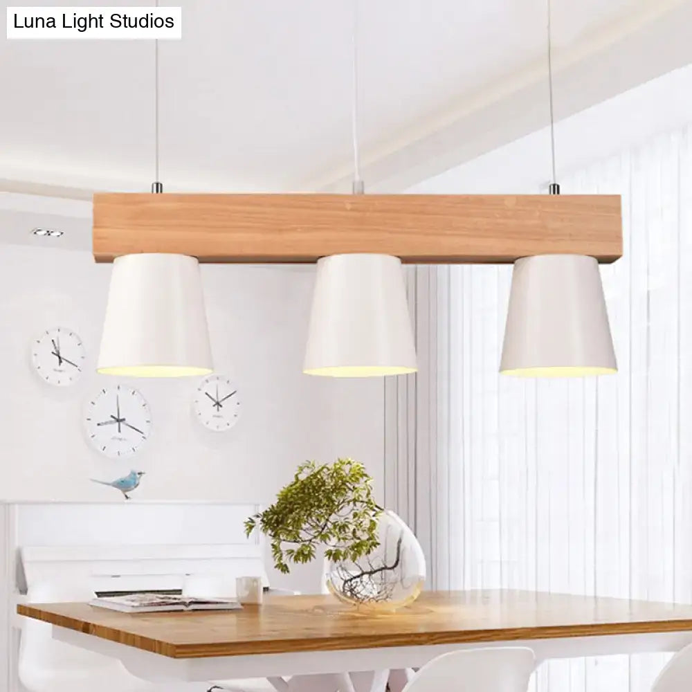 White Wood Beam Pendant