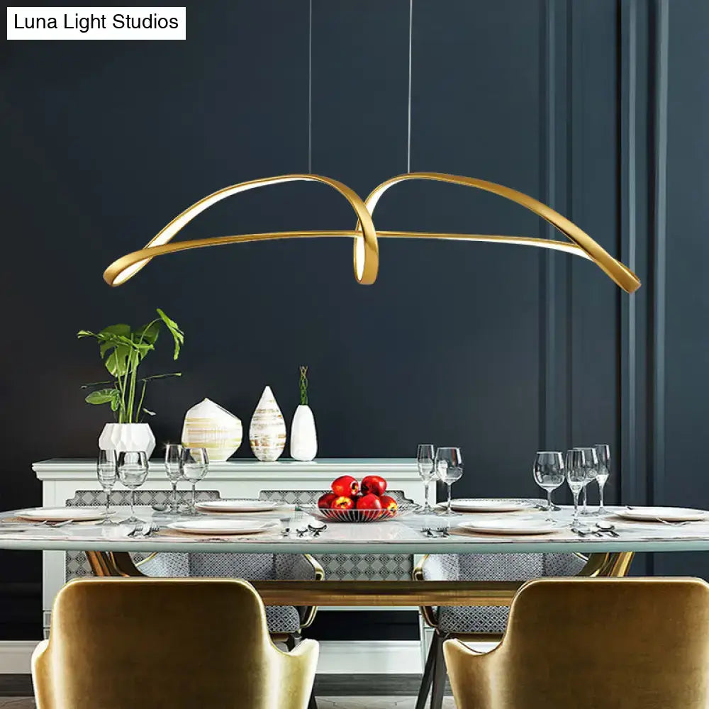 Gold Twist Pendant Light