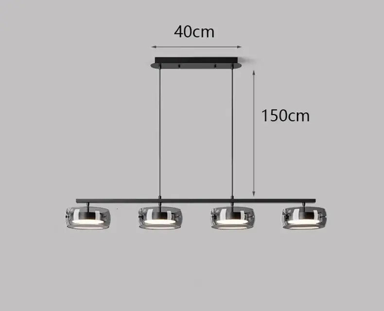 Black Glass Pendant Lamp with Five Glass Shades