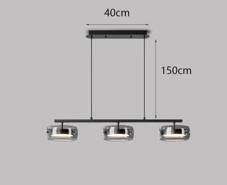 Black Glass Pendant Lamp with Five Glass Shades