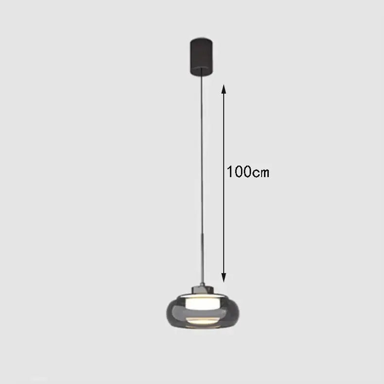 Black Glass Pendant Lamp with Five Glass Shades
