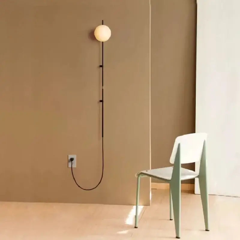 White Globe Wall Sconce