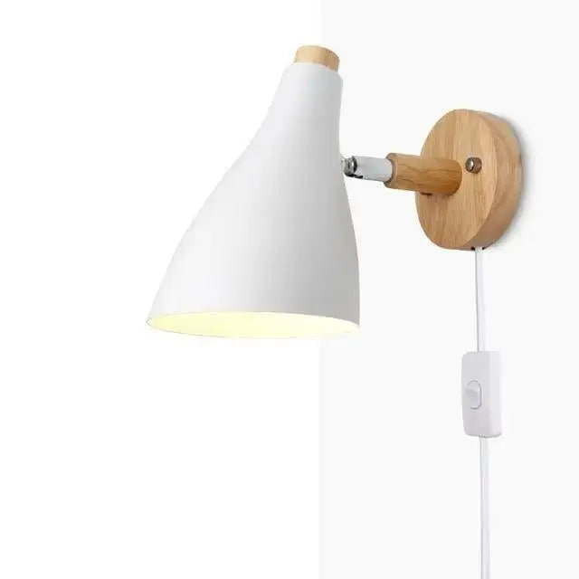 White Wood Wall Sconce