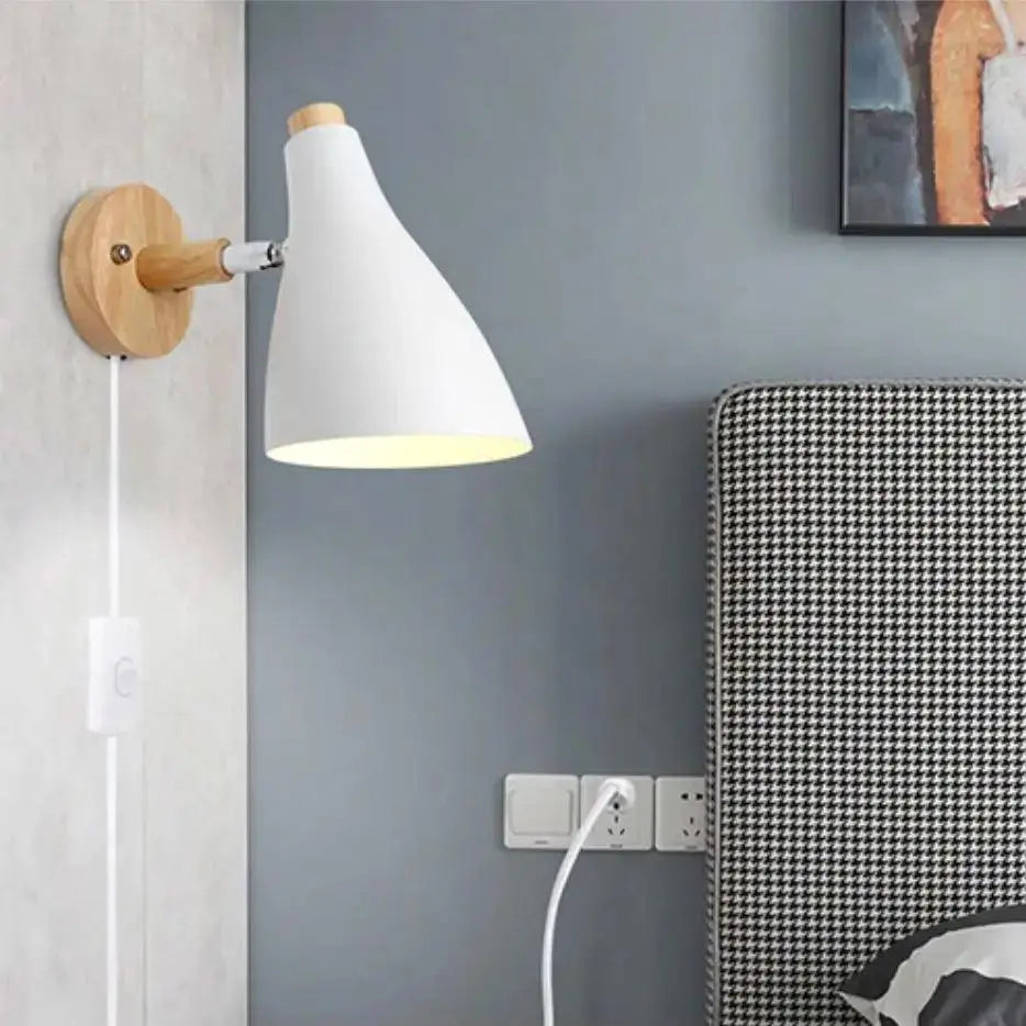 White Wood Wall Sconce