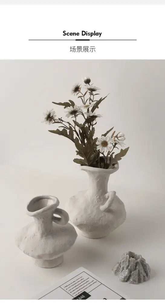 White Ceramic Flower Pots