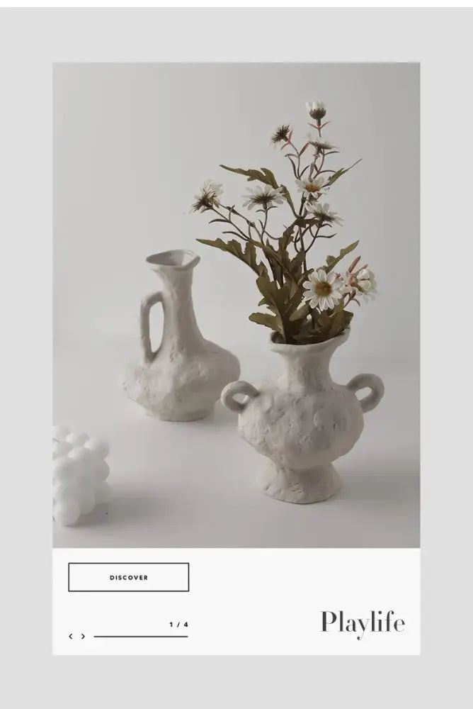 White Ceramic Flower Pots
