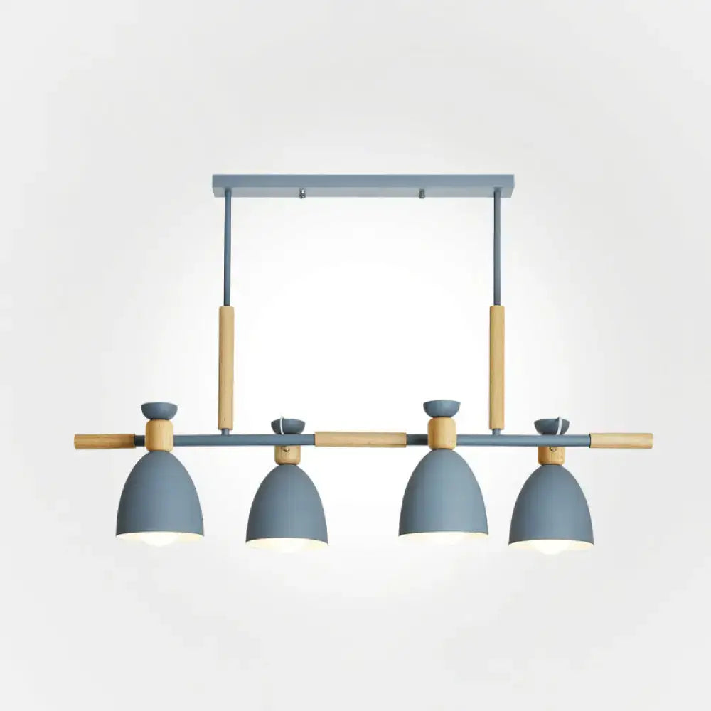 Wood Linear Nordic Four-Light Pendant