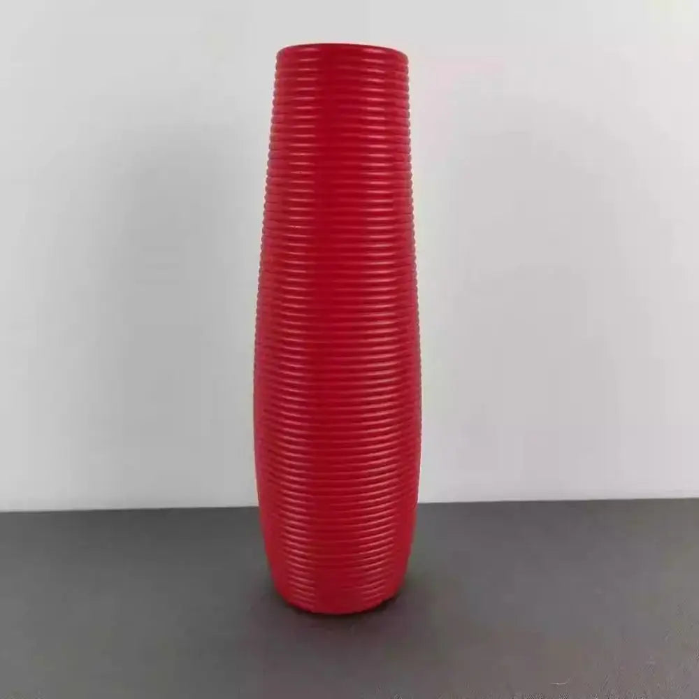 Multicolor Ribbed Plastic Vase