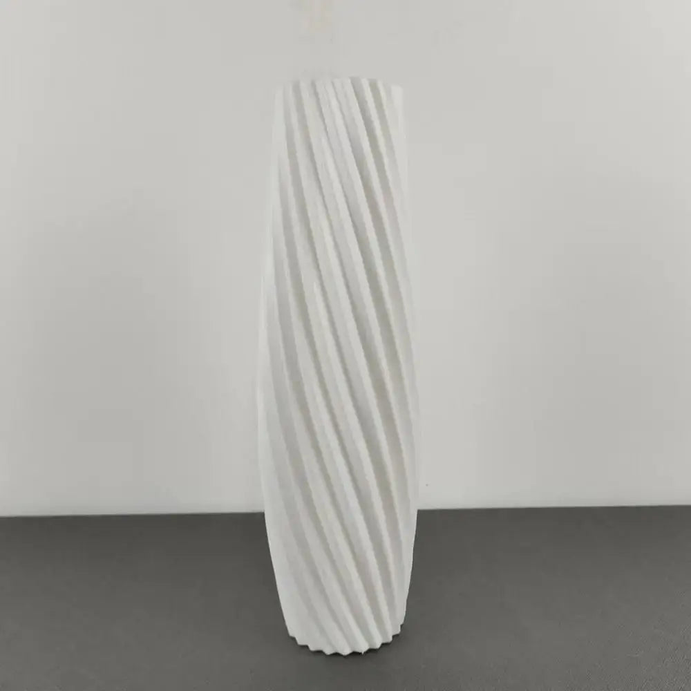 Multicolor Ribbed Plastic Vase