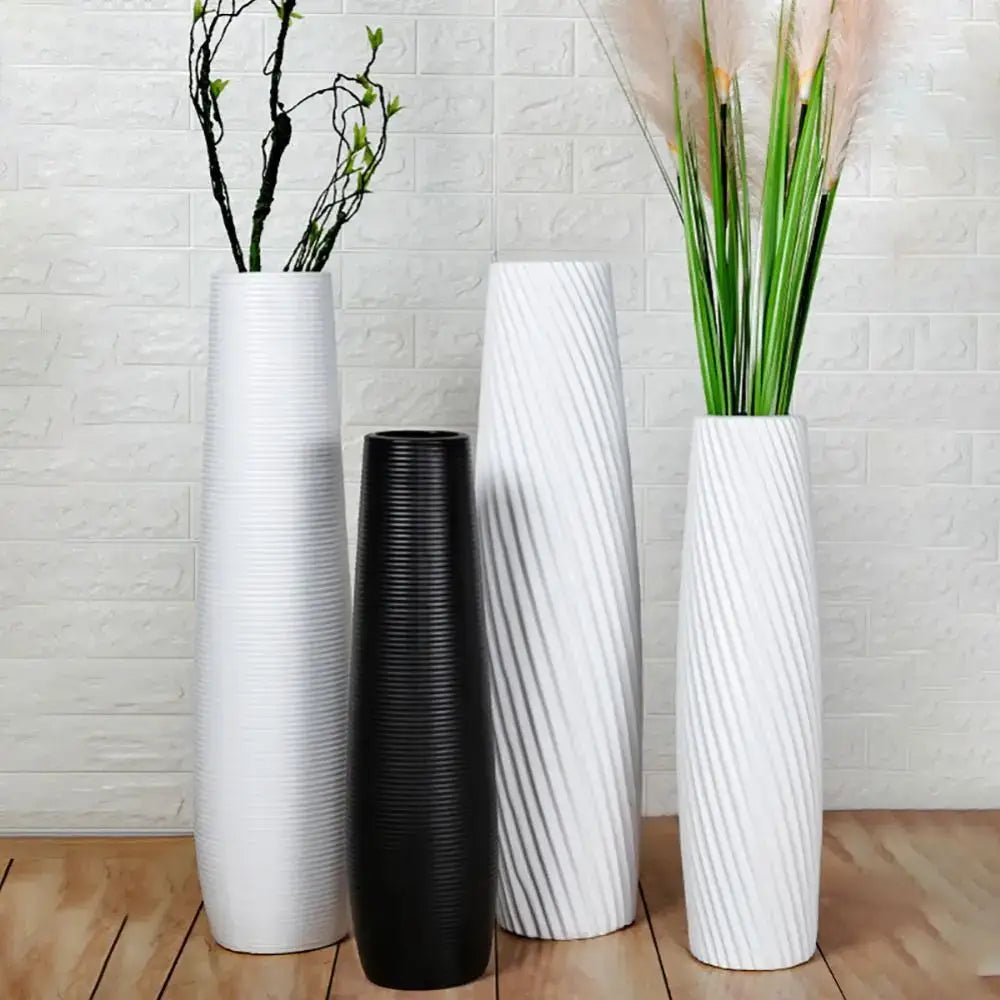 Multicolor Ribbed Plastic Vase