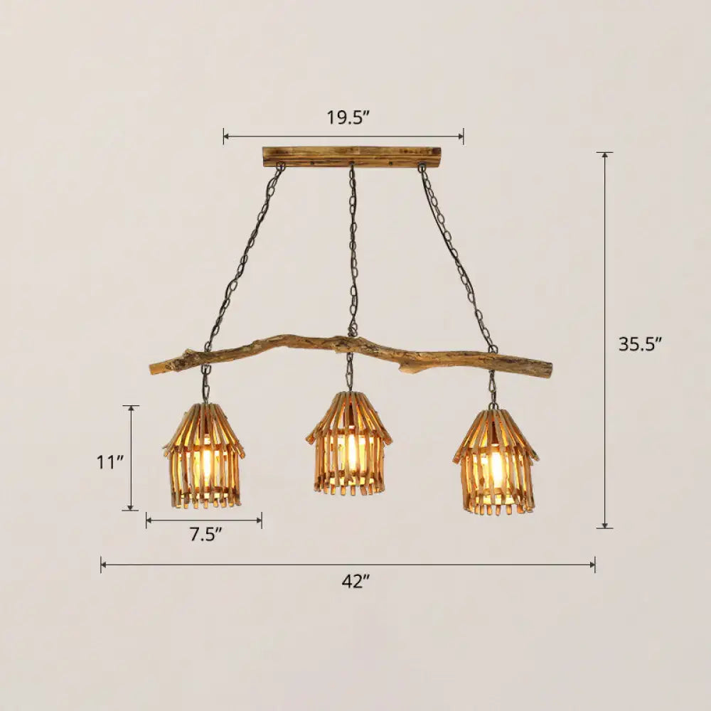 Wood House Bamboo Pendant Light
