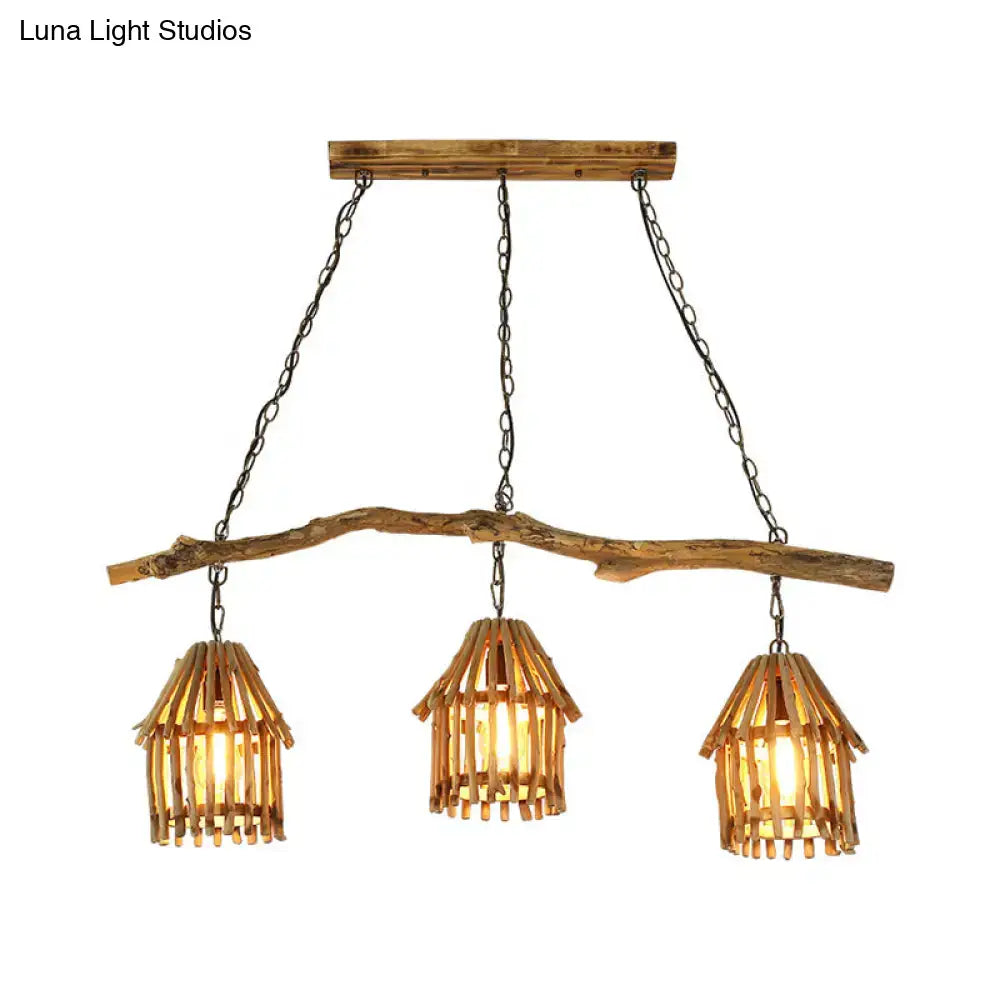 Wood House Bamboo Pendant Light