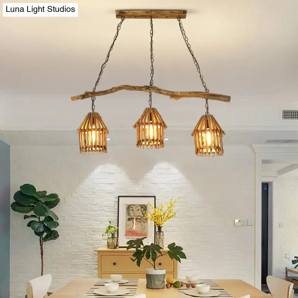 Wood House Bamboo Pendant Light