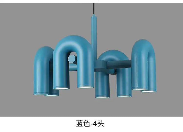 Blue U-Shape Ceiling Light