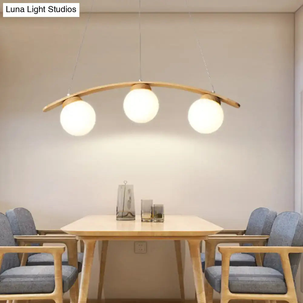 Wood Arc Pendant Light