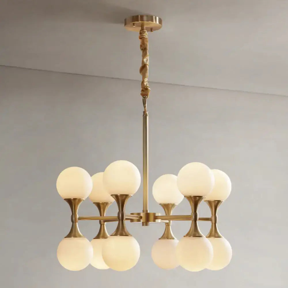 Brass Globe Chandelier