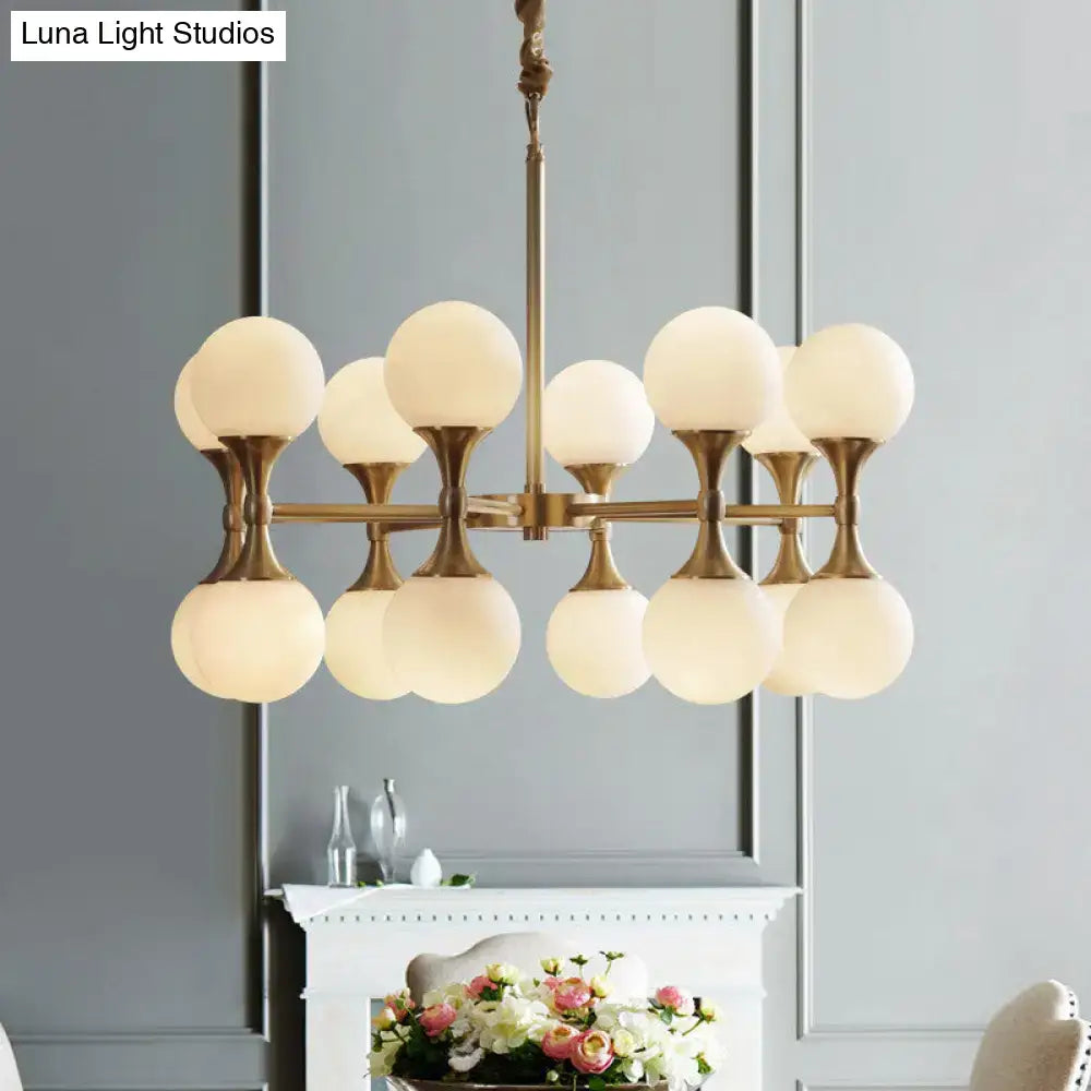 Brass Globe Chandelier