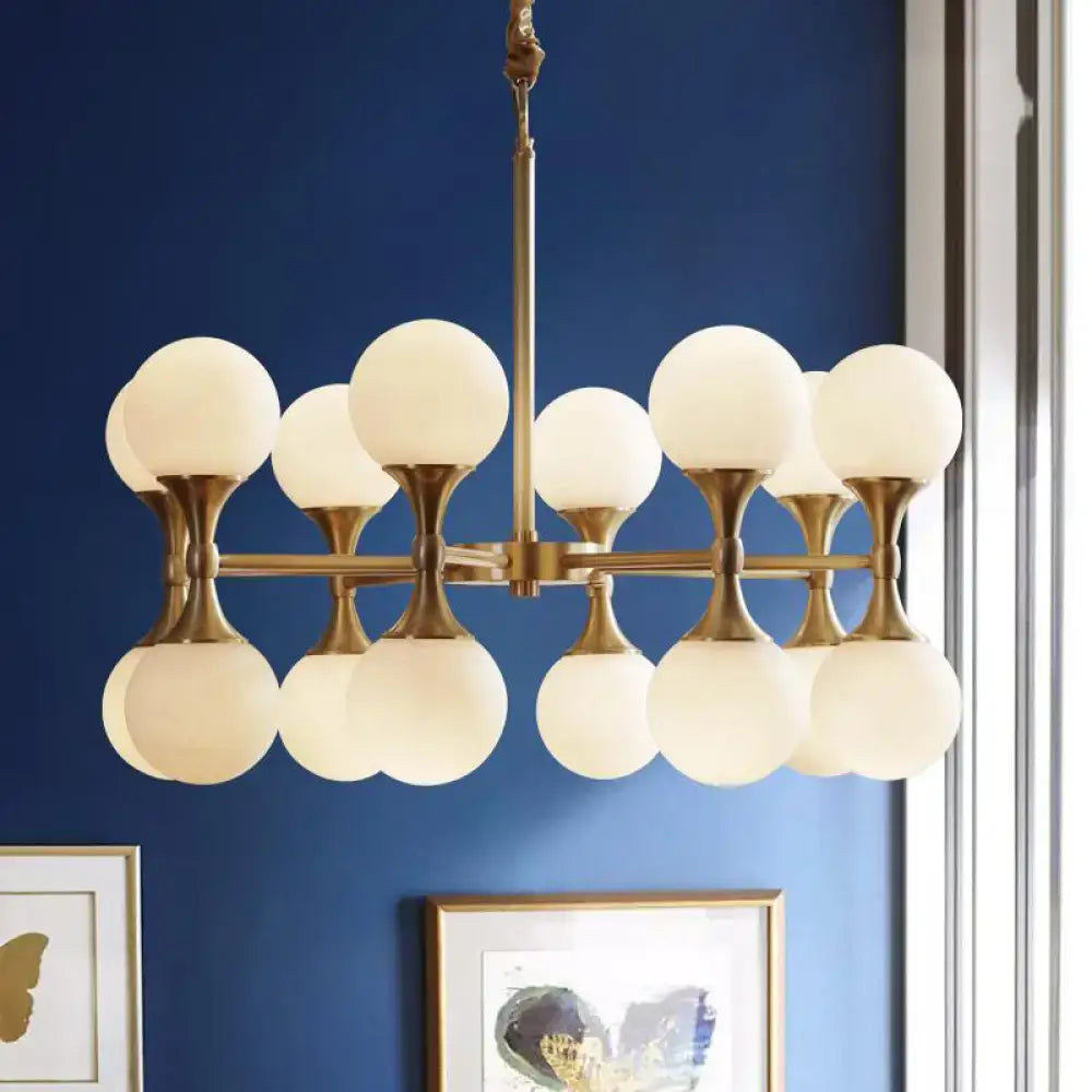 Brass Globe Chandelier