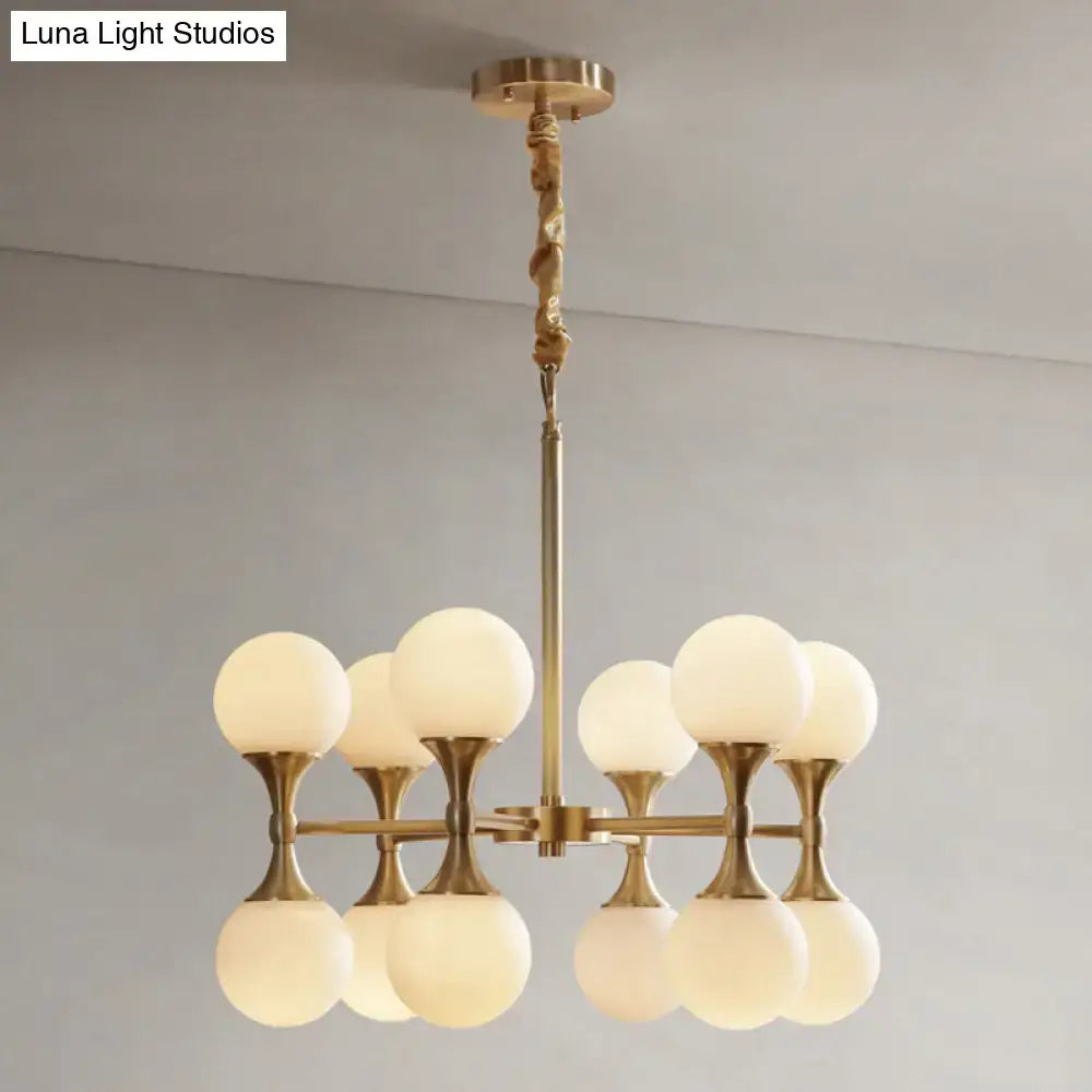 Brass Globe Chandelier
