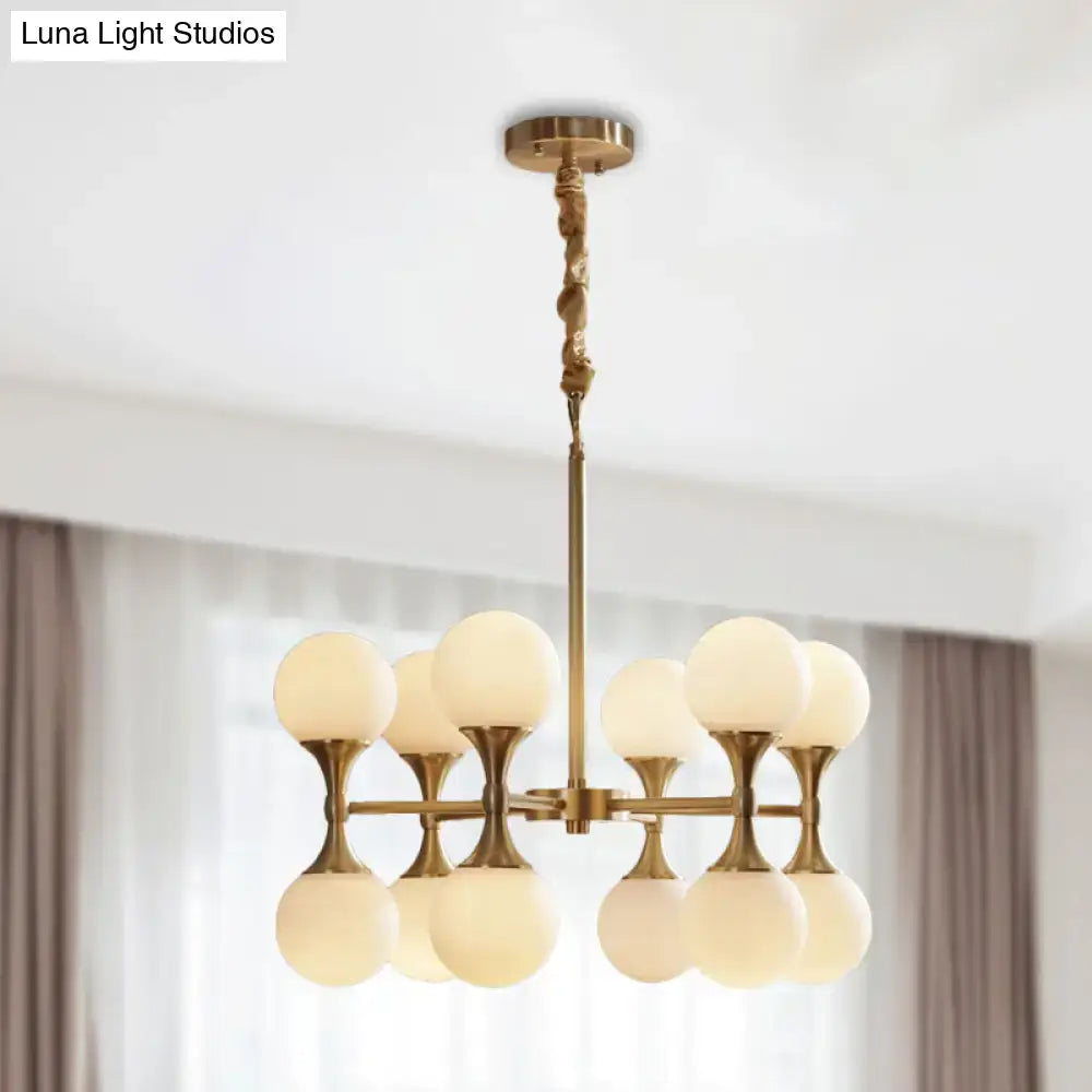Brass Globe Chandelier