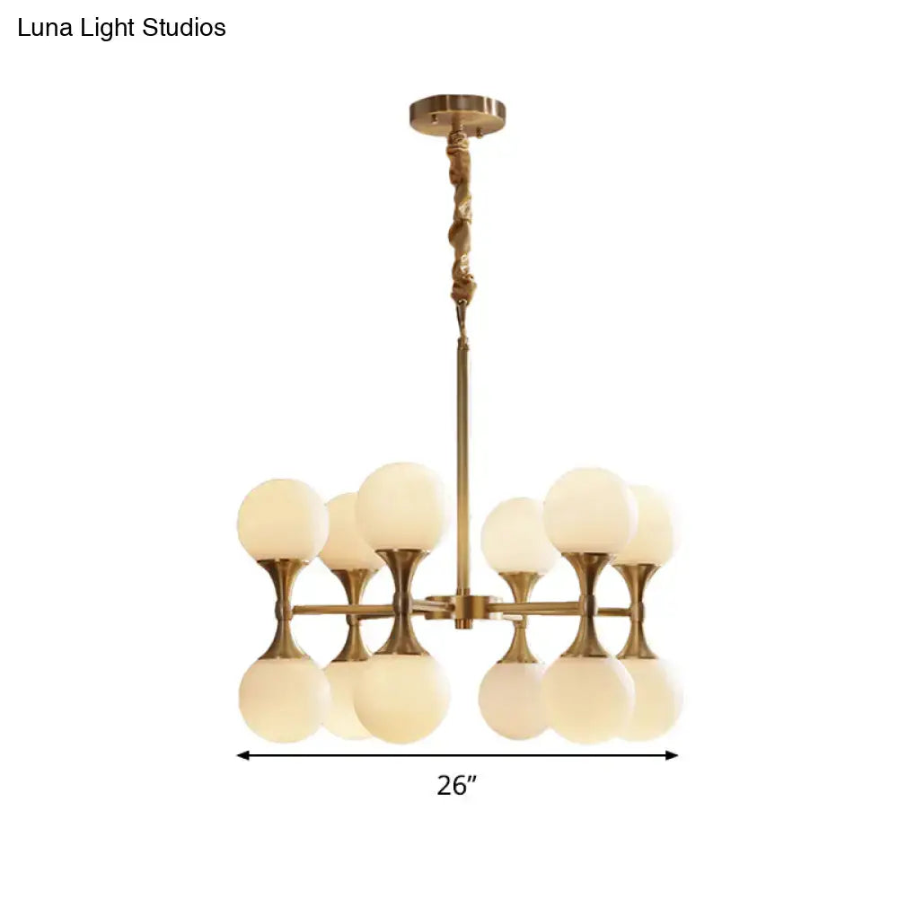 Brass Globe Chandelier