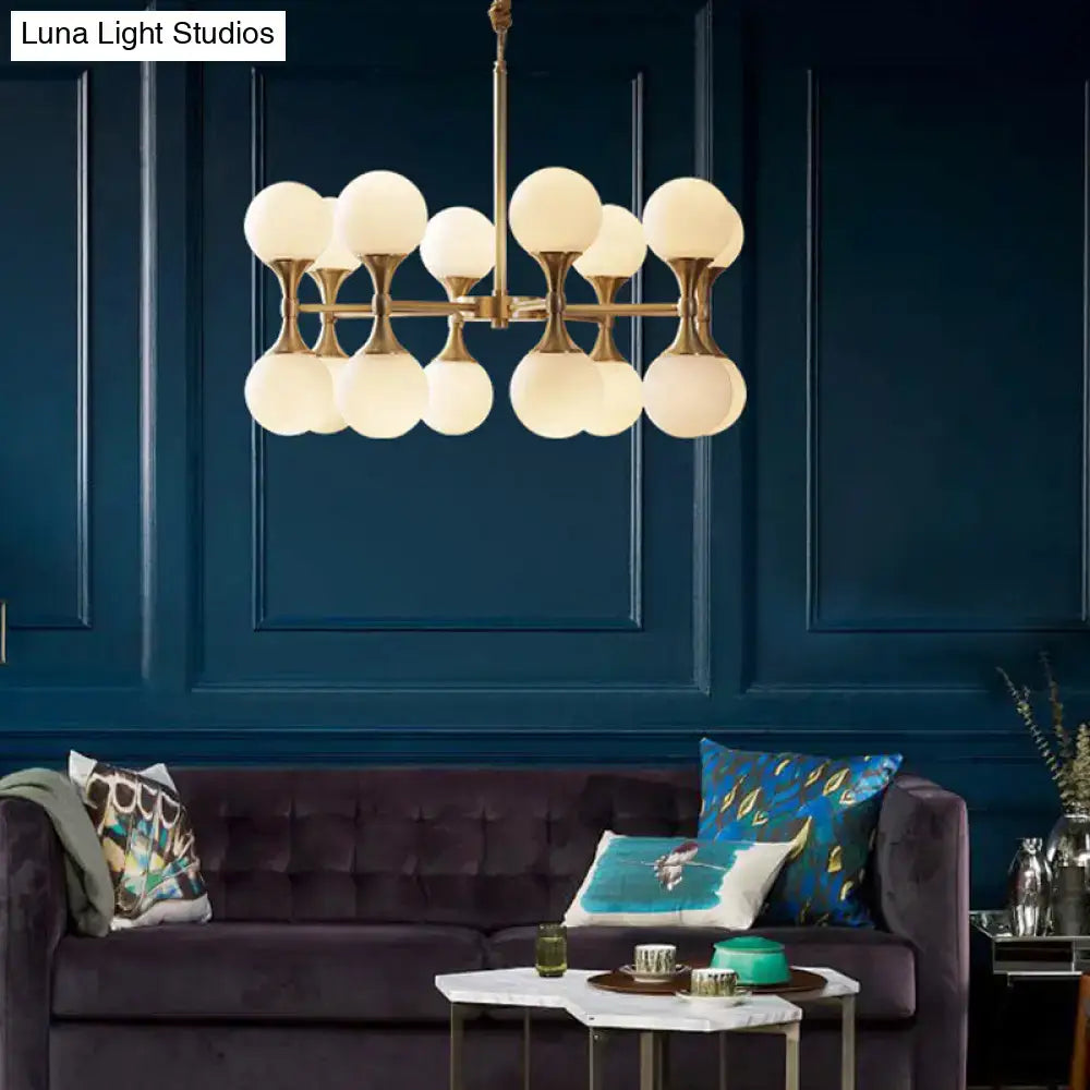 Brass Globe Chandelier