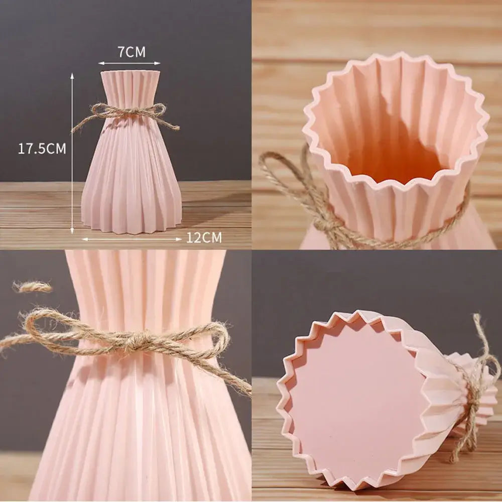 Pink Blue Origami Vase