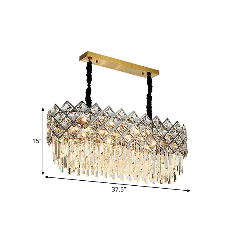 Gold Oval Crystal Chandelier