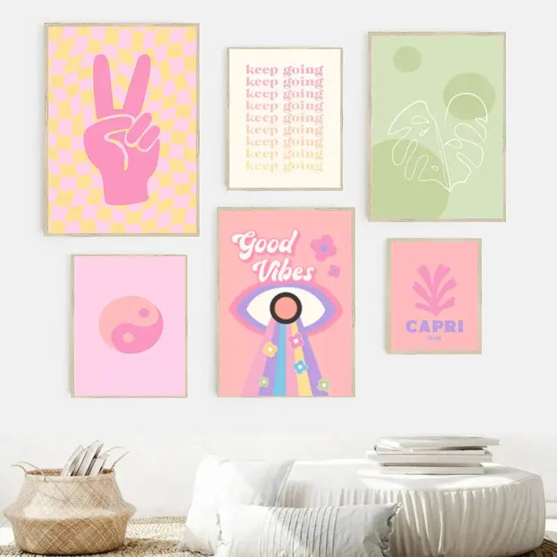 Purple Checkered Wall Art